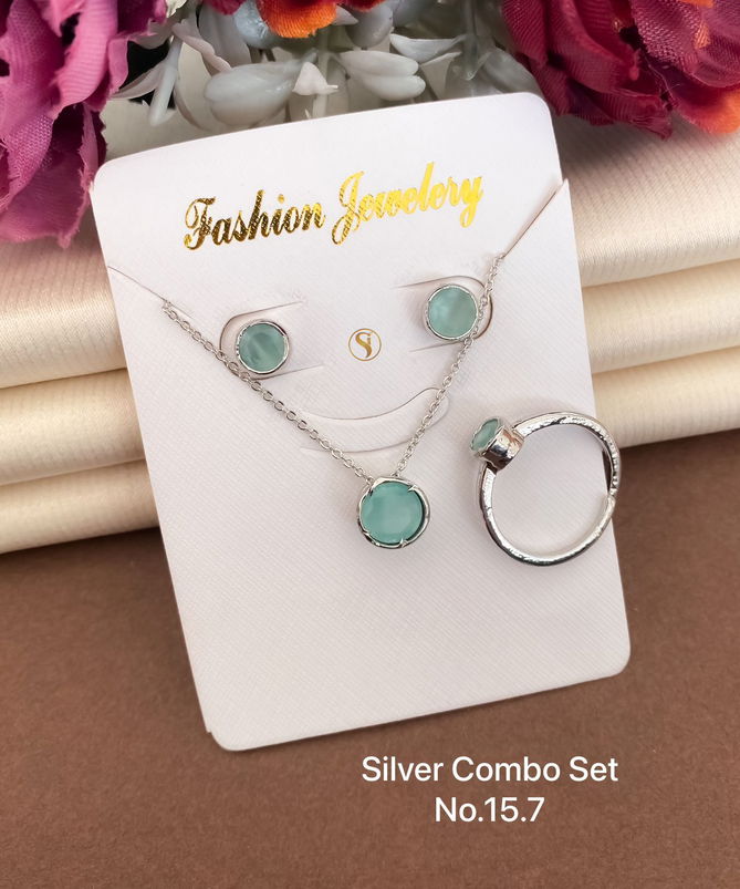 Silver Combo Pendant Butti And Ring Set Wholesale Online
